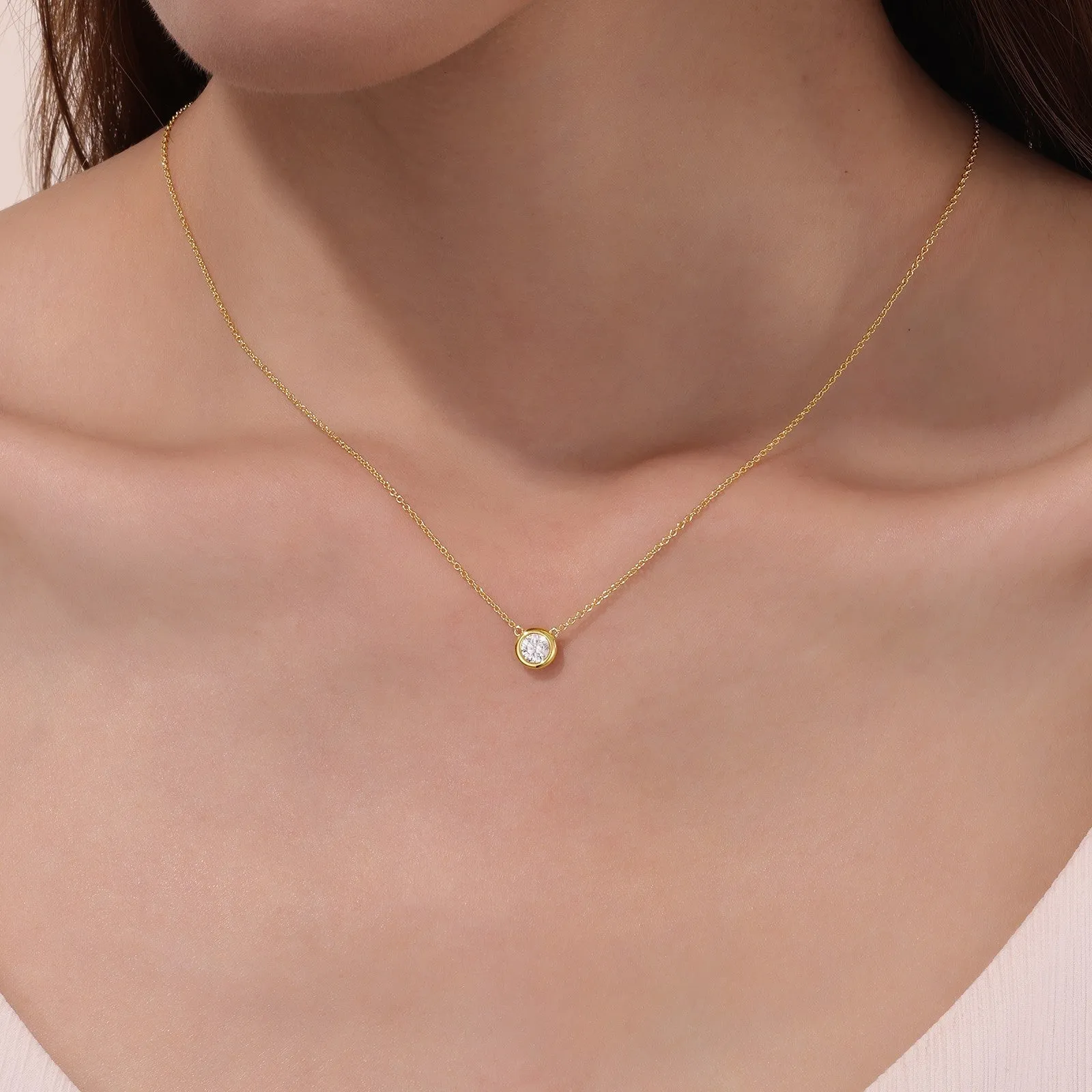 0.5 CTW Bezel-set Solitaire Necklace