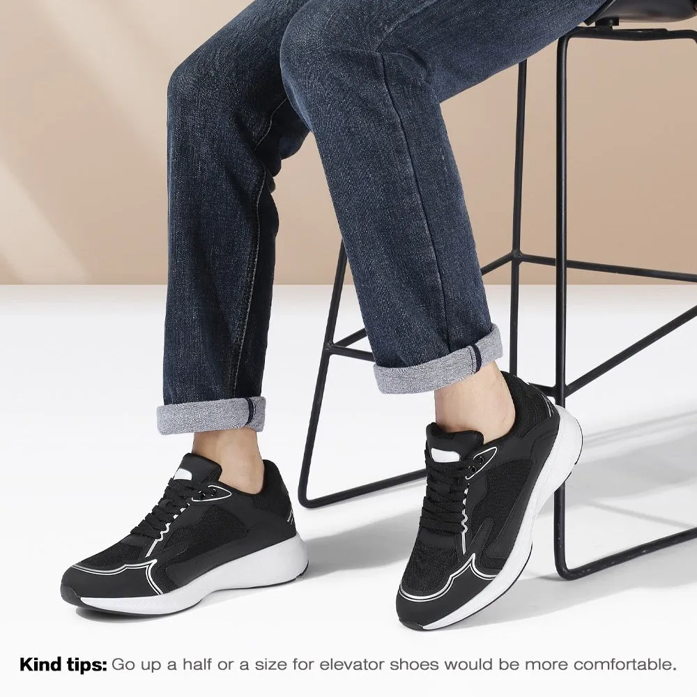 7 CM / 2.76 Inches CMR CHAMARIPA Stylish Black Sneakers for Men
