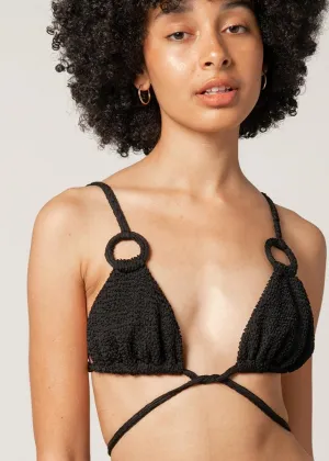 bikini top - saint tropez - black