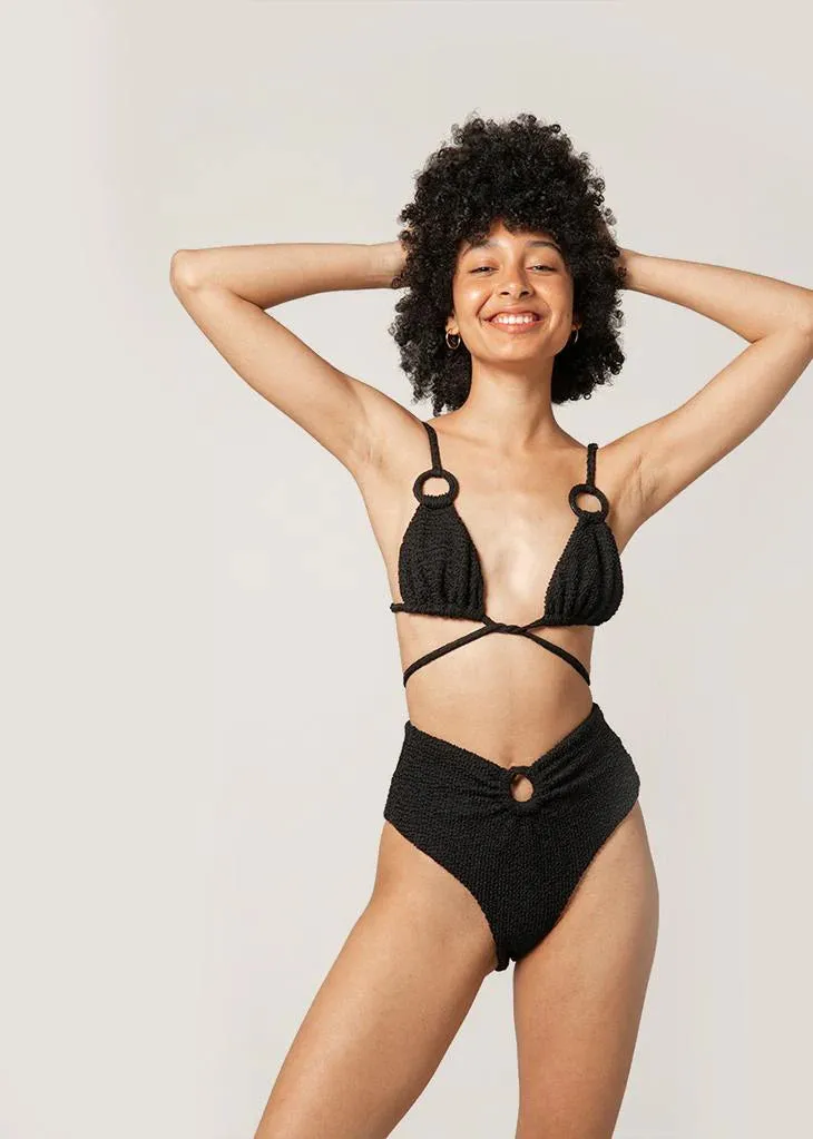 bikini top - saint tropez - black