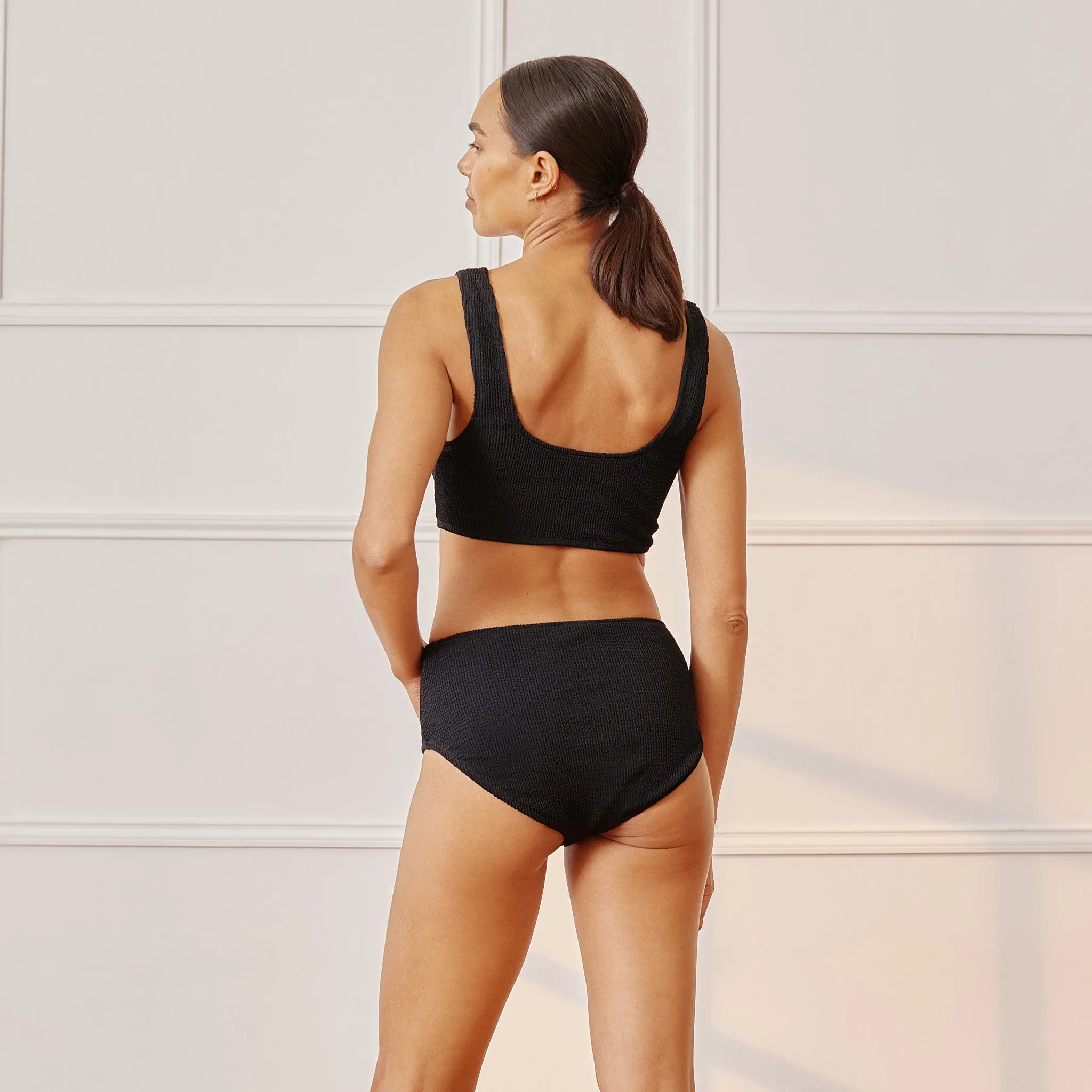 Black Rib Bikini Top