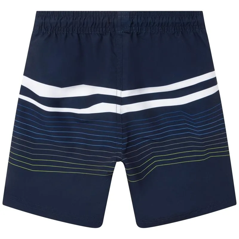 Boys Blue Striped Swimming Shorts