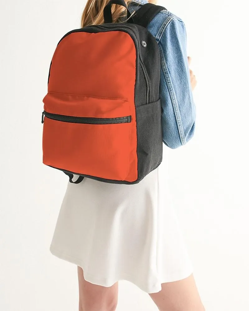 Bright Red Orange Canvas Backpack | Bright Pure Red Orange | C0M88Y100K0