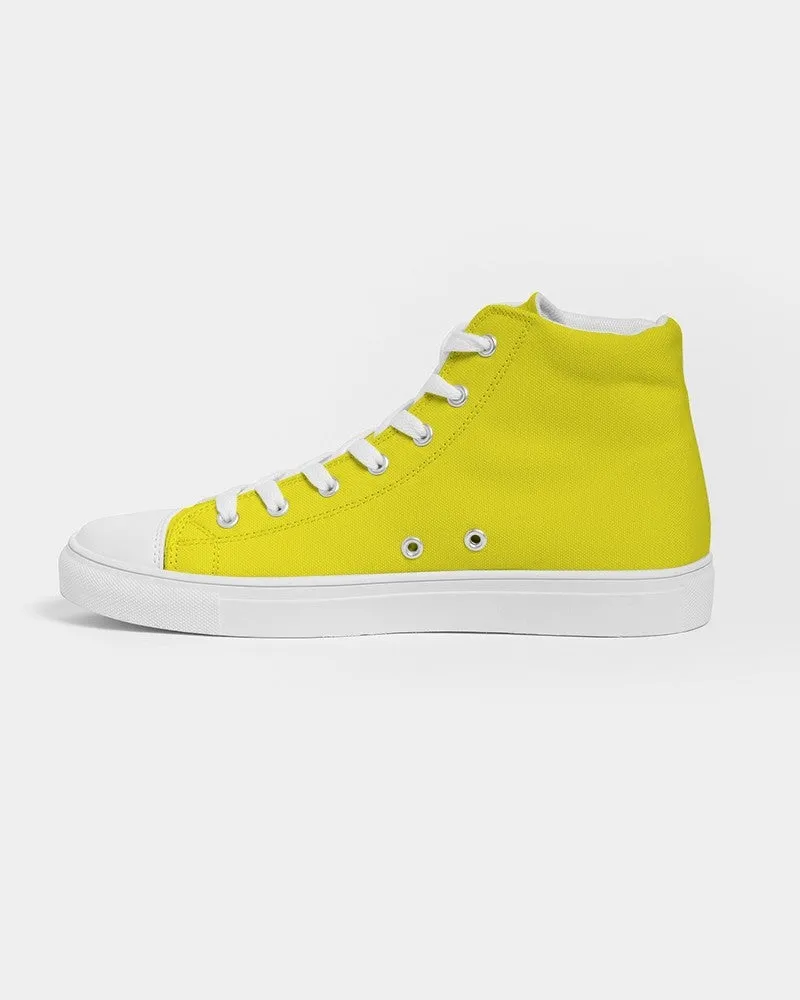 Bright Yellow Women's High-top Canvas Sneakers | Women's | Bright Pure Yellow | C0M0Y100K0