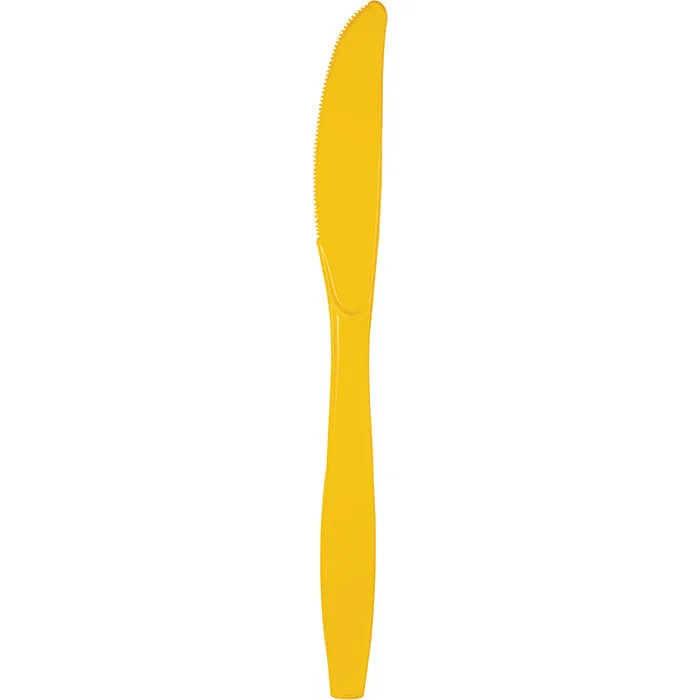 Bulk School Bus Yellow Plastic Knives (288 per Case)