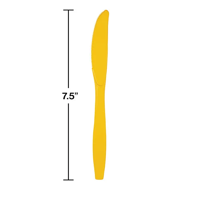 Bulk School Bus Yellow Plastic Knives (288 per Case)