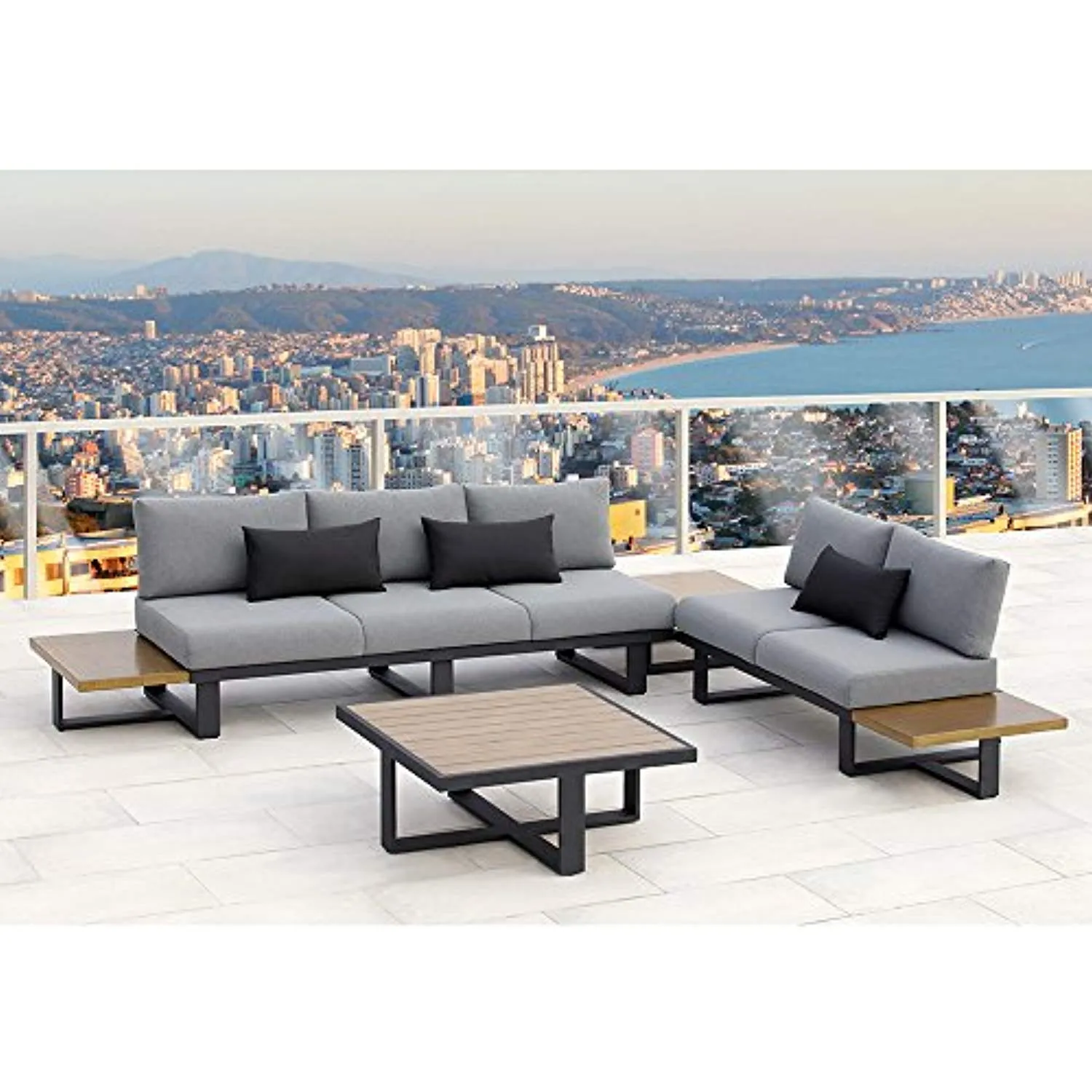 CHIC Decors Platform II Sectional Set, Black