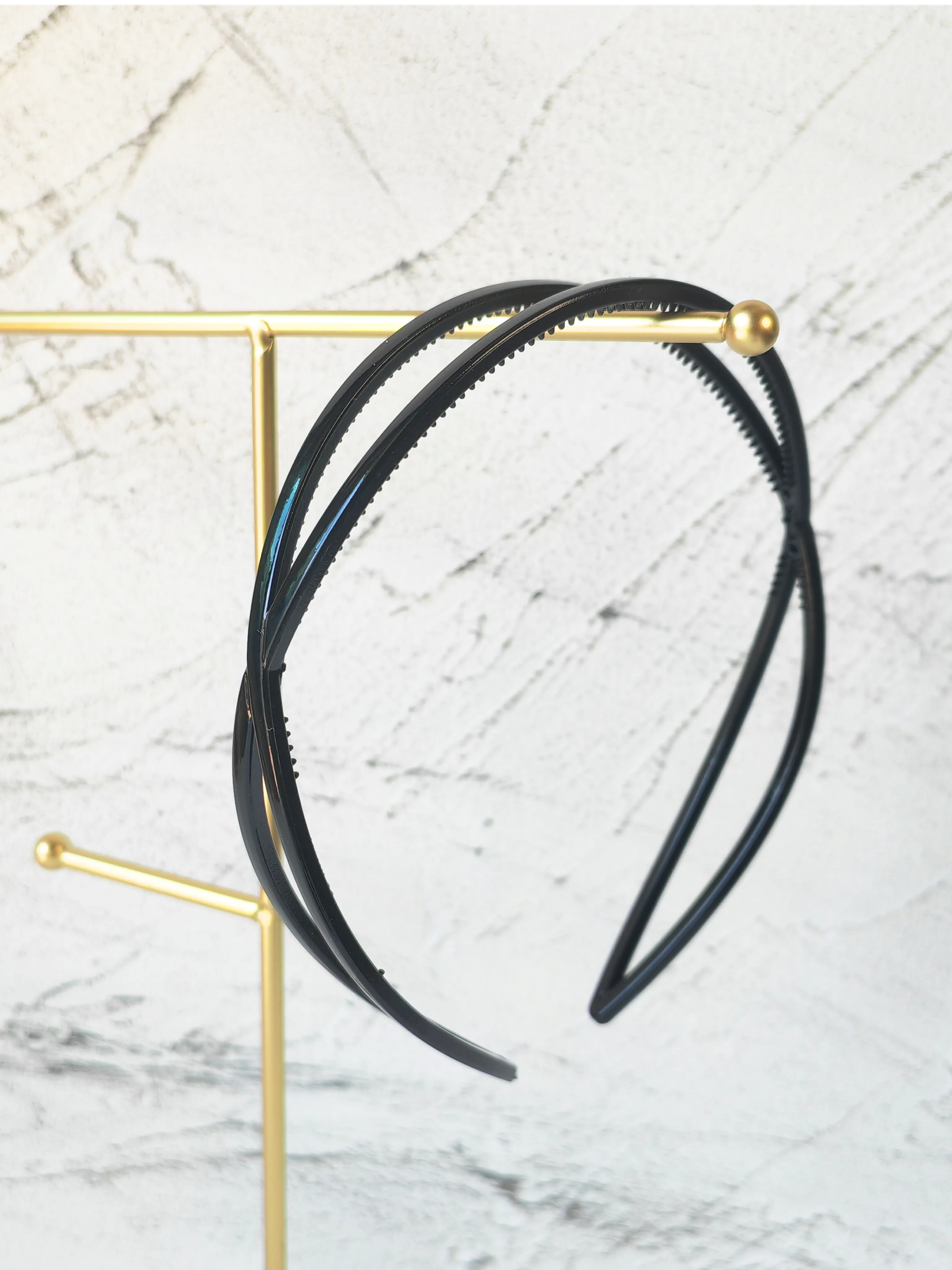 Classic Black Thin Crisscross Headband