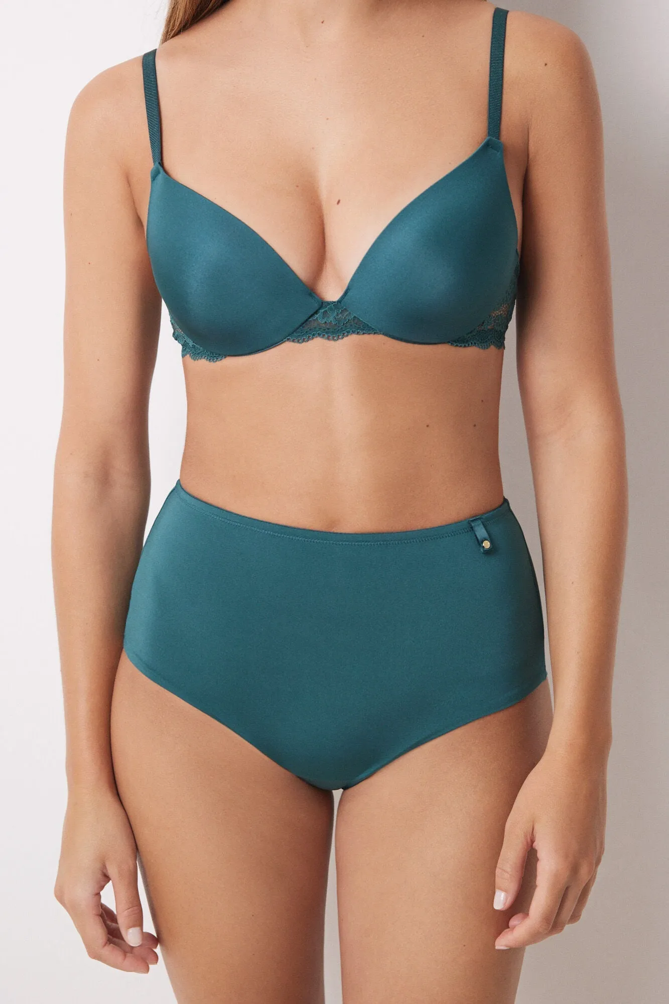 Classic dark green microfiber high briefs