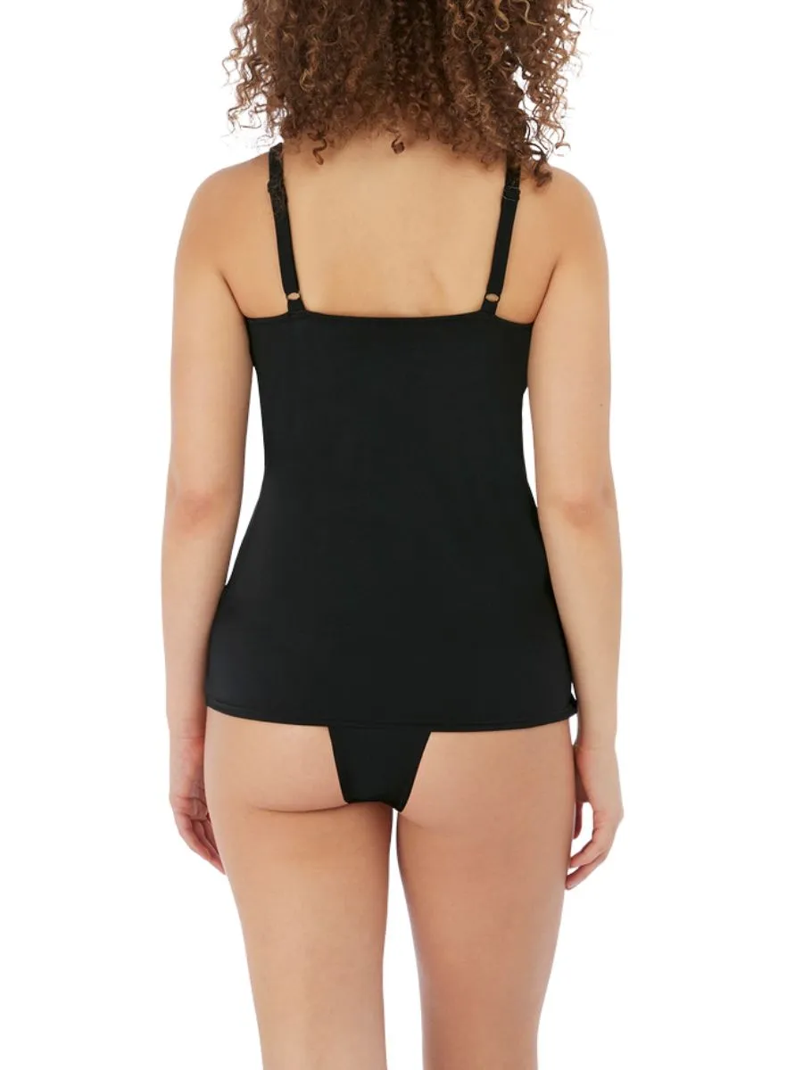 Coco Wave Plunge Tankini Top - Black