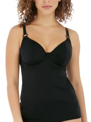 Coco Wave Plunge Tankini Top - Black