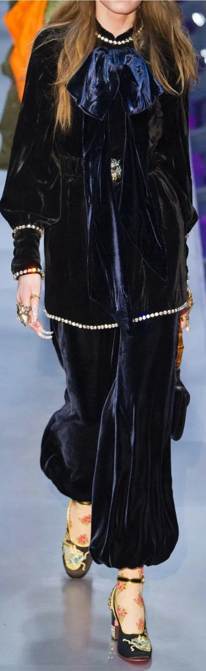 Crystal-Embellished Embossed Velvet Top