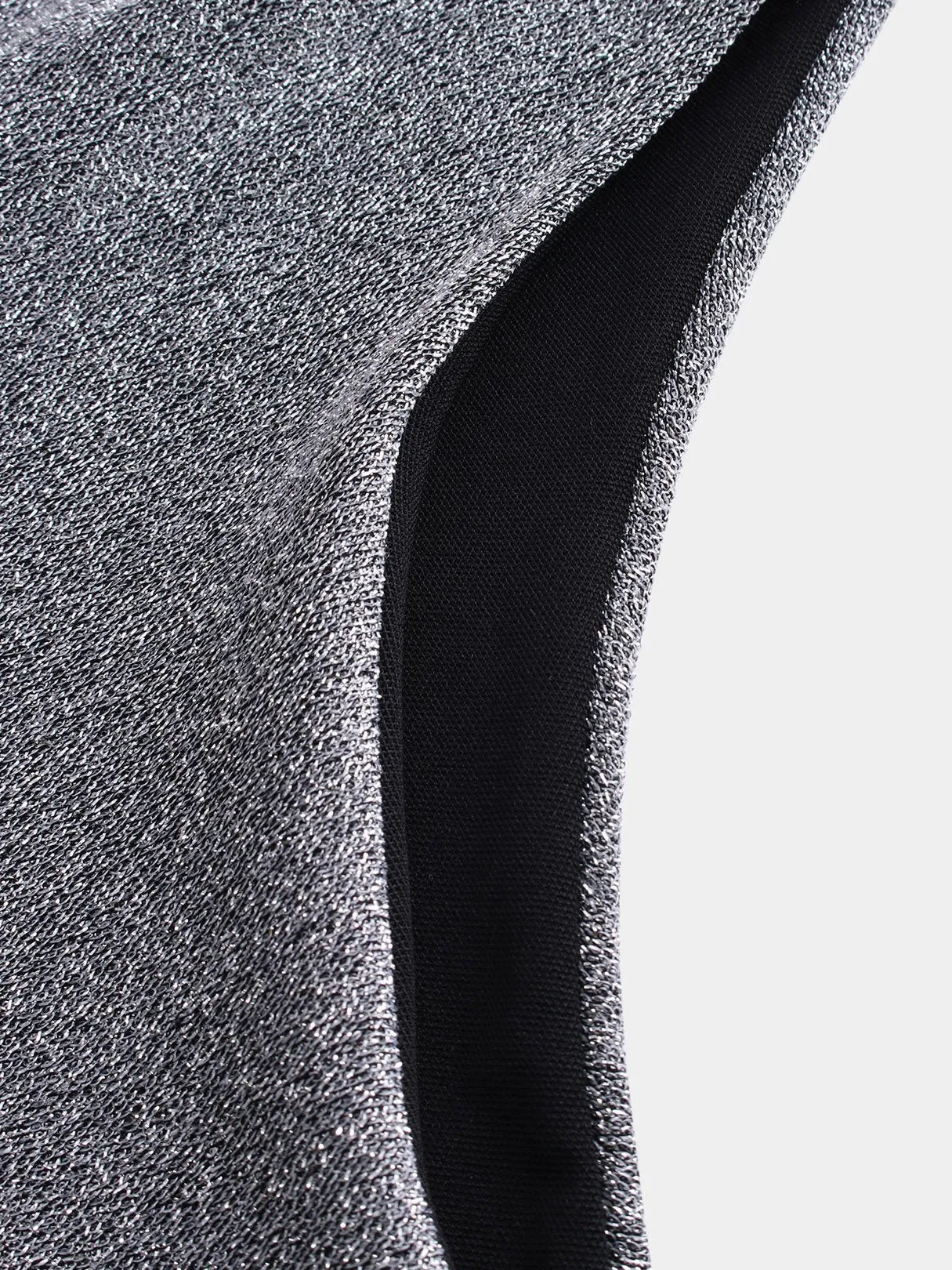 Custom Bateau Plain Crossed Front Twist Sleeveless Grey Bikini Set