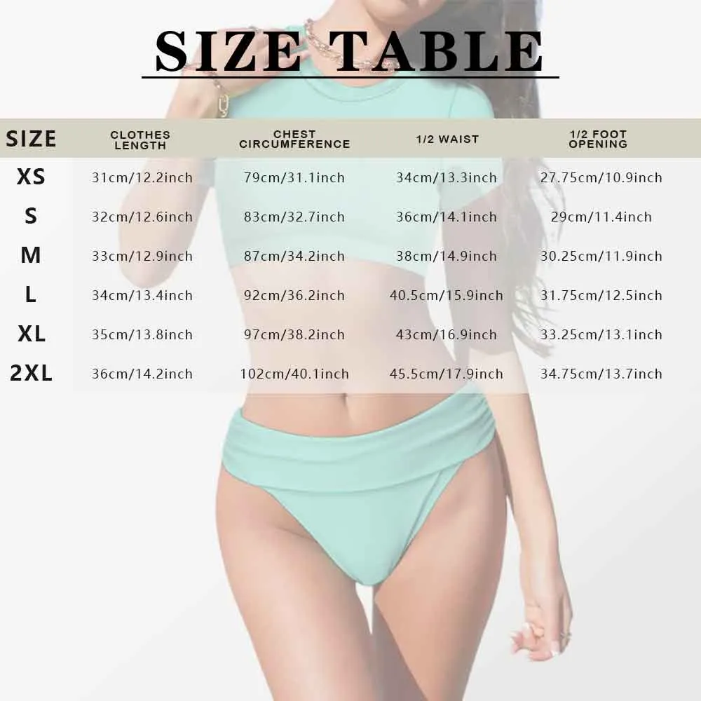 Custom Face American Flag Short Sleeve Crew Neck Bikini Personalized Women's Two Piece Swimsuit Beach Outfits