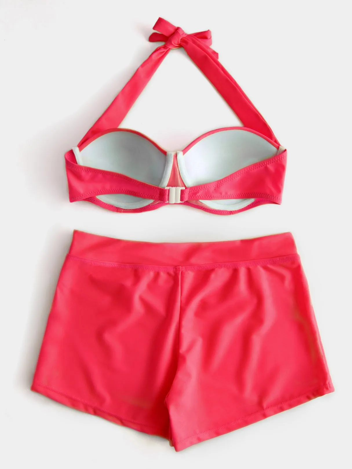 Custom Halter Backless Self-Tie Sleeveless Bikini Set