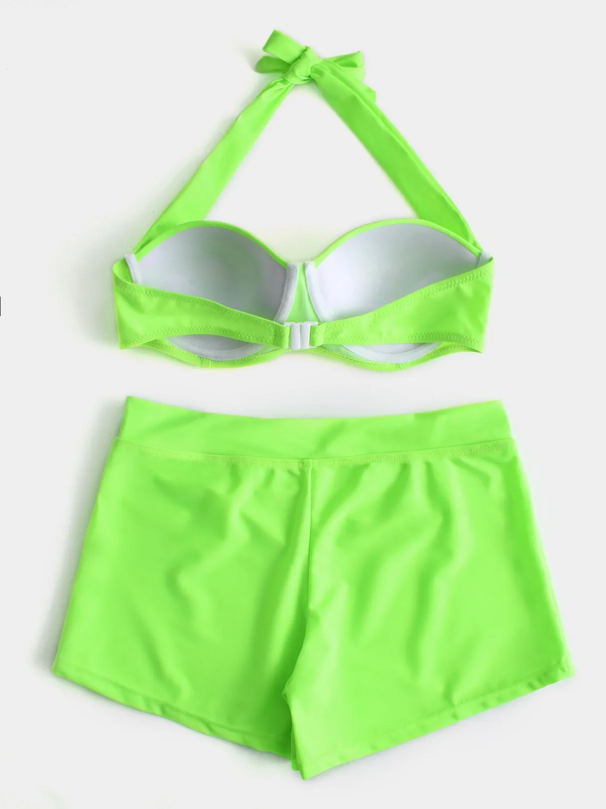 Custom Halter Backless Self-Tie Sleeveless Bikini Set