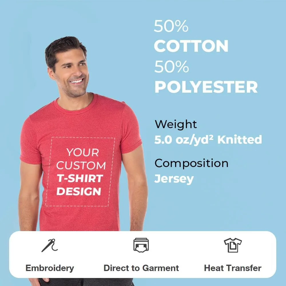 Custom Photo Adult T-Shirt Unisex Short Sleeve Crewneck Polycotton Personalized Customized Gift Shirt with Photo Image Text