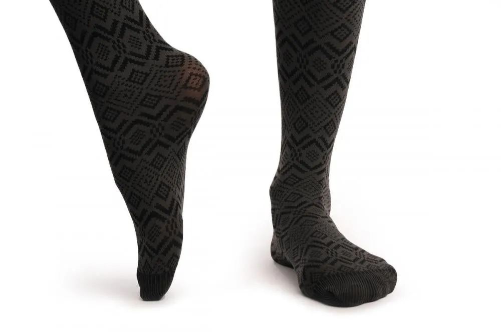 Dark Grey With Black Rombs Winter Warm