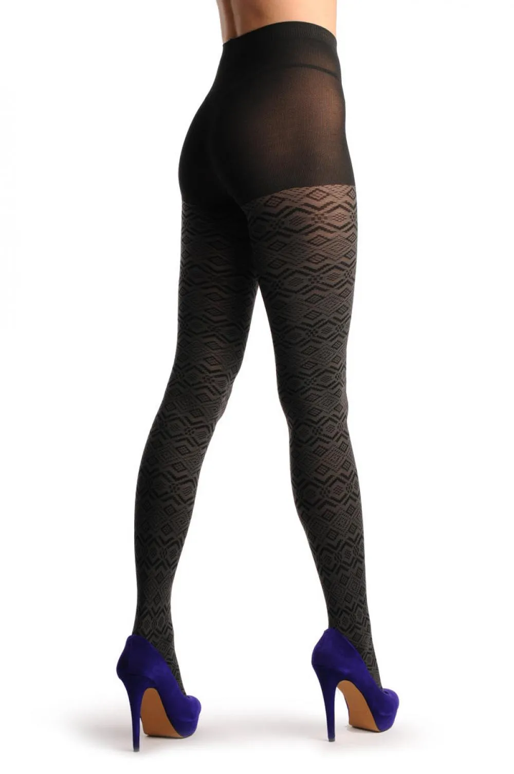 Dark Grey With Black Rombs Winter Warm