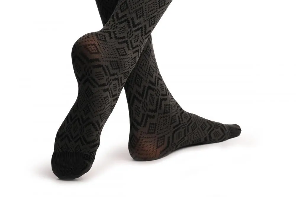 Dark Grey With Black Rombs Winter Warm