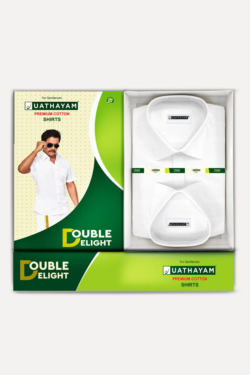 Double Delight White Shirts - 2 Pcs Combo Pack
