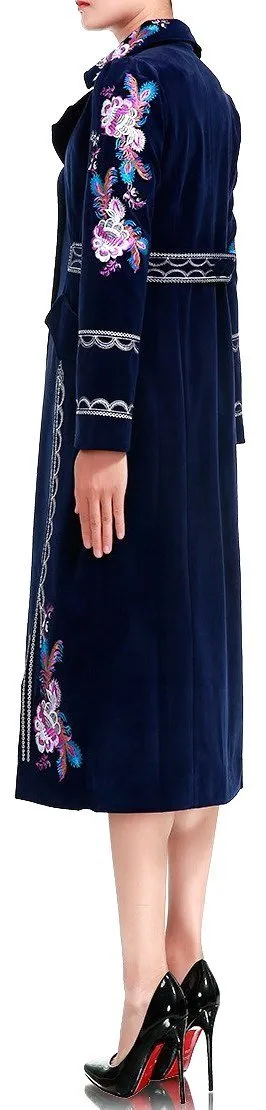 Embroidered Velvet Coat