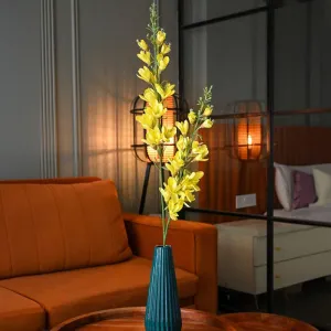 Faux Everlasting Orchid Flower Stick - Yellow