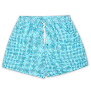 FEDELI Blue Geometric Printed Madeira Airstop Swim Shorts Trunks NEW 2XL