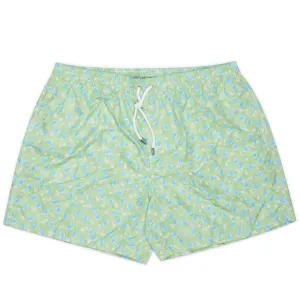 FEDELI Green Fruit Print Madeira Airstop Swim Shorts Trunks NEW Size 3XL