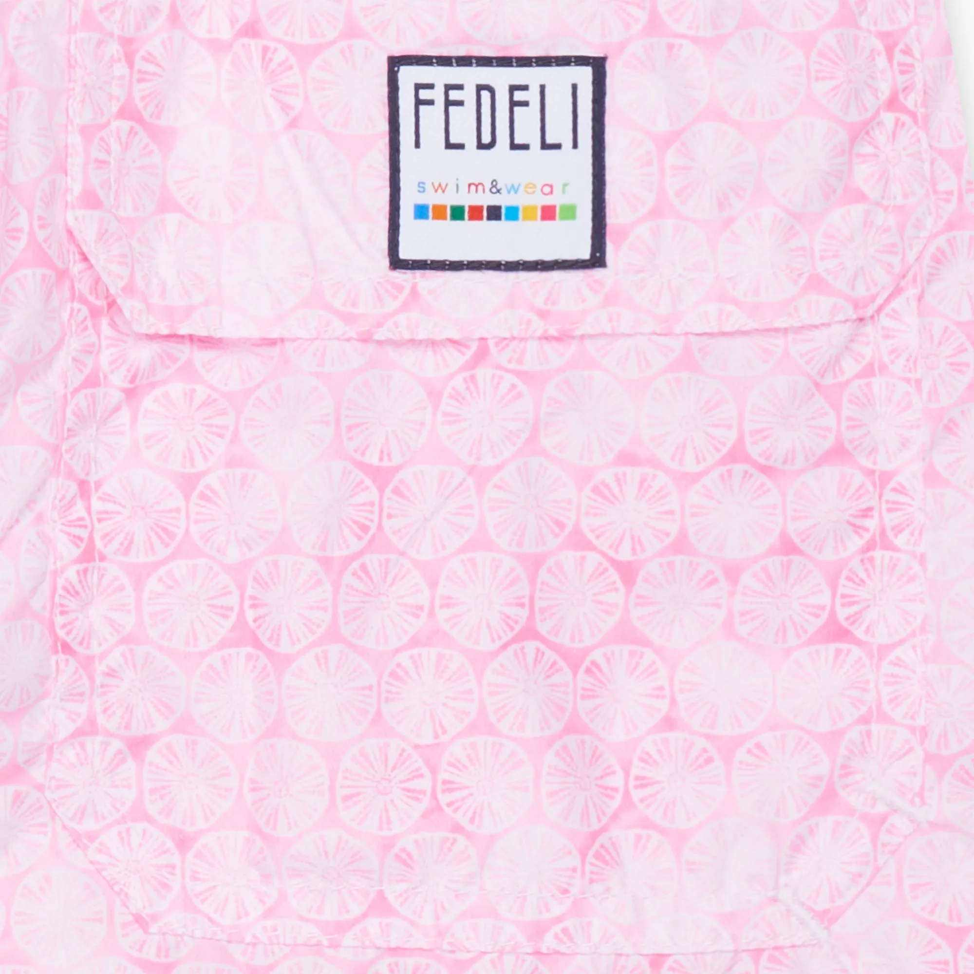 FEDELI Light Pink Circle Print Positano Airstop Swim Shorts Trunks NEW S