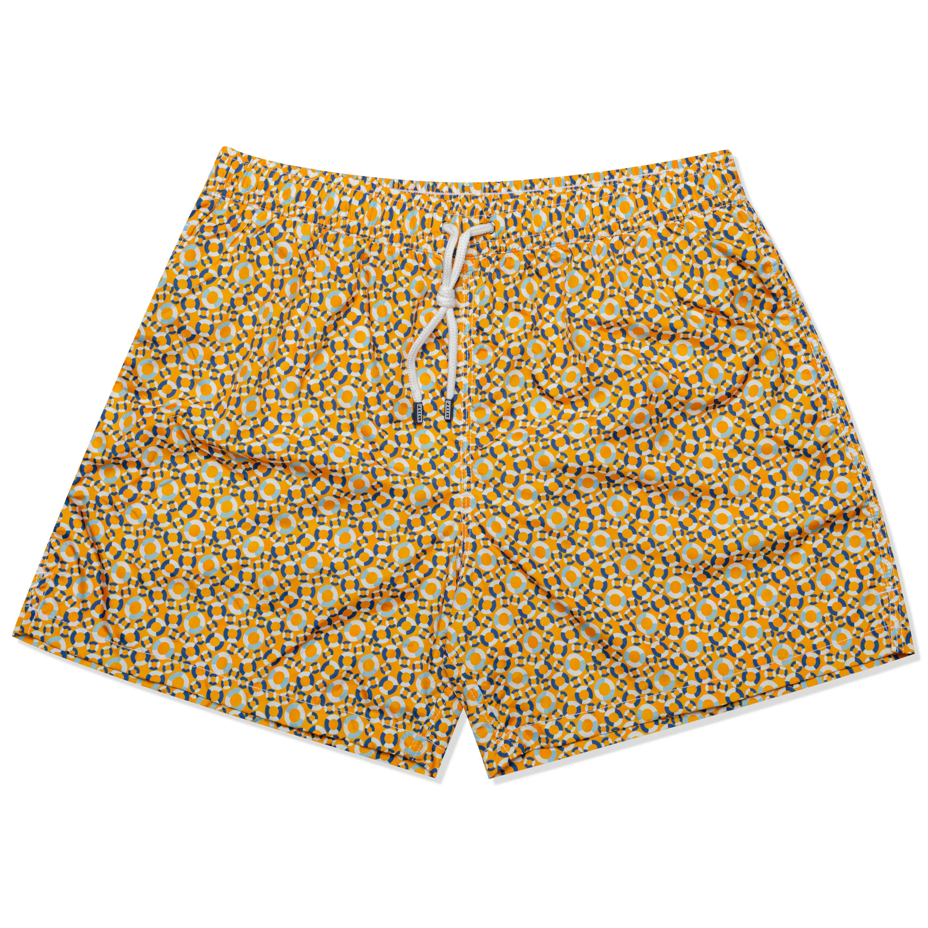 FEDELI Made in Italy Orange Lifebelt Madeira Airstop Swim Shorts Trunks NEW 2XL