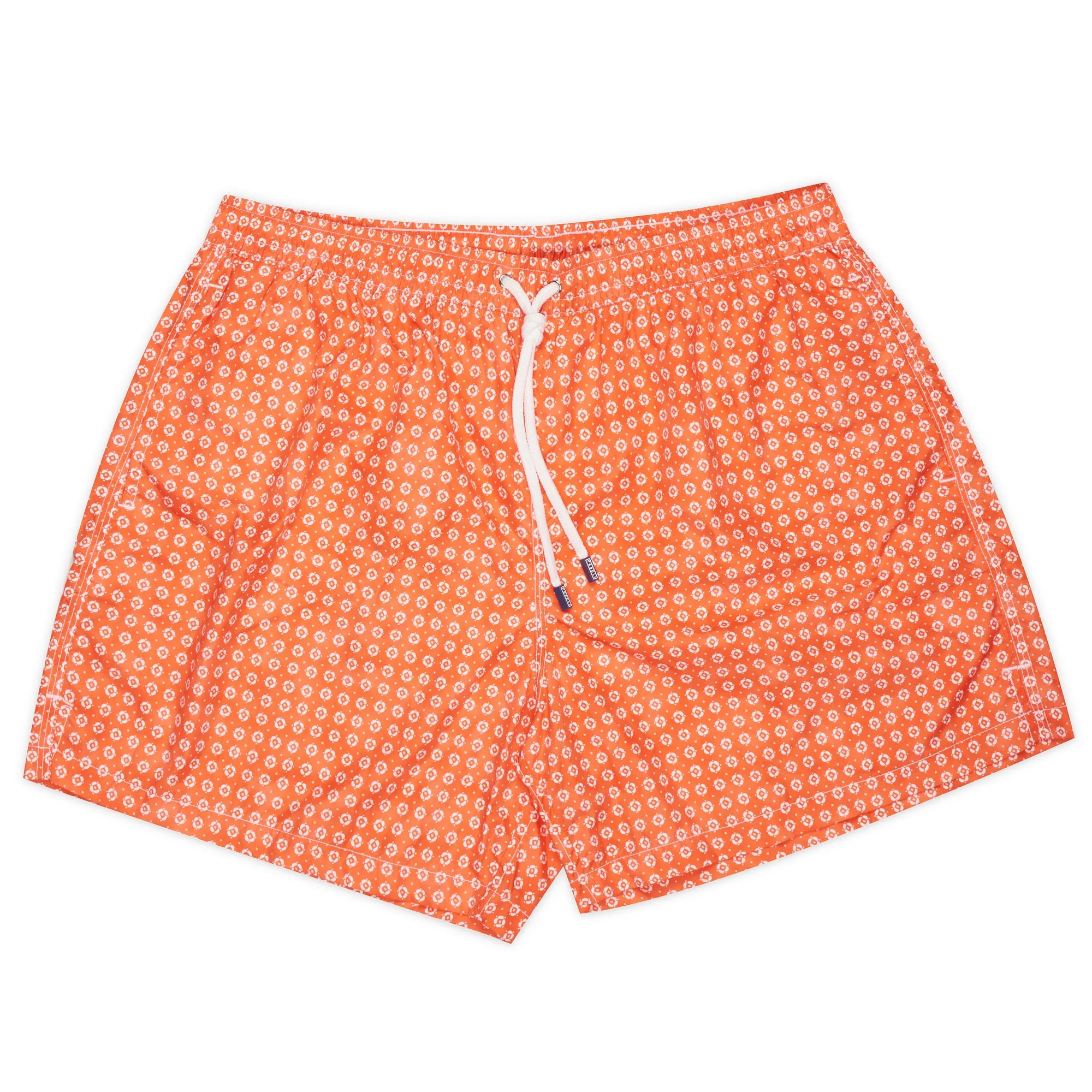 FEDELI Orange Floral Print Maldive Airstop Swim Shorts Trunks NEW