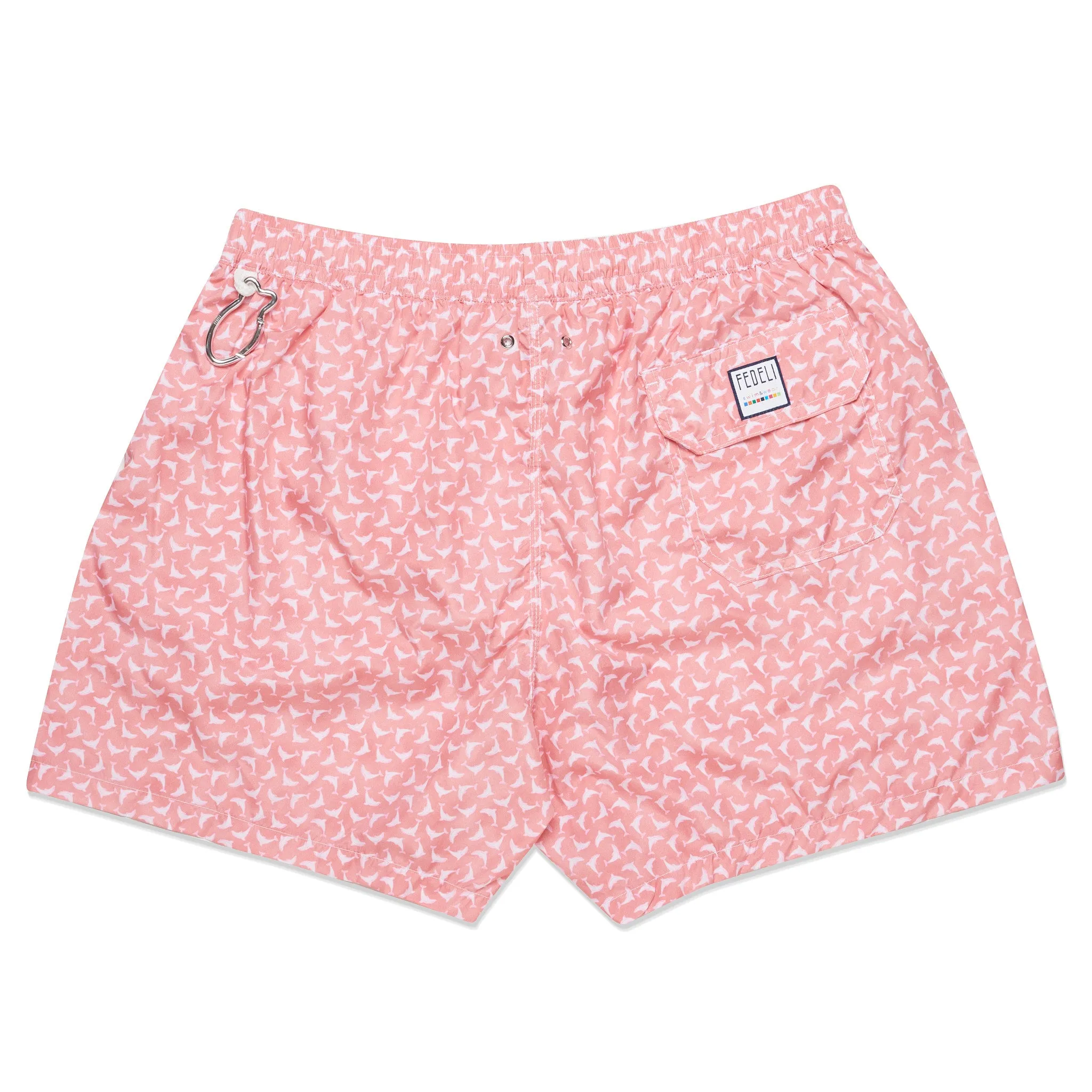 FEDELI Salmon Dolphins Printed Madeira Airstop Swim Shorts Trunks NEW Size 2XL