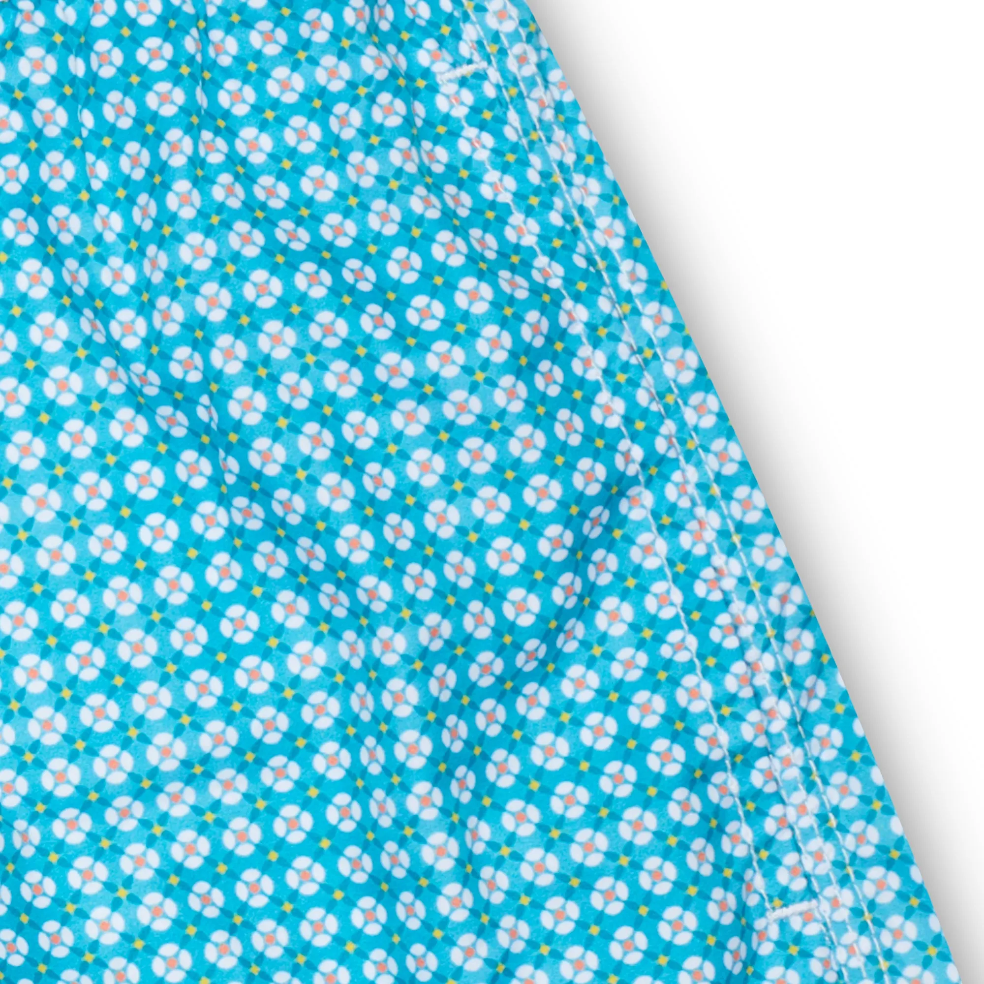 FEDELI Teal Blue Geometric Printed Madeira Airstop Swim Shorts Trunks NEW 2XL