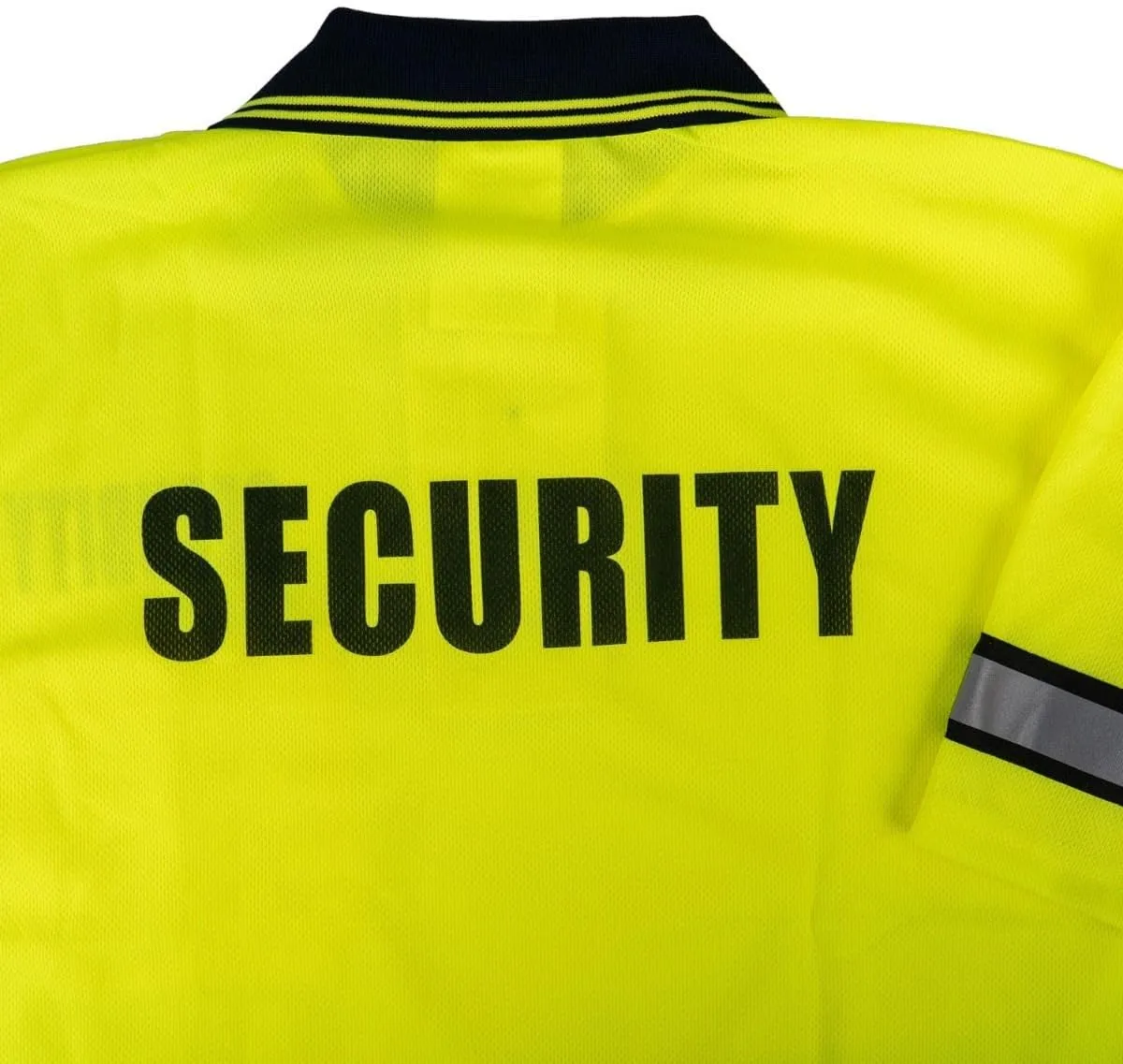 First Class Men's High Visibility Regular Fit Security and Plain Polo Shirt with Reflective Stripes Yellow/Lime ANSI