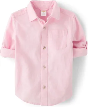 Gymboree Boys' and Toddler Long Sleeve Linen Button Up Shirt