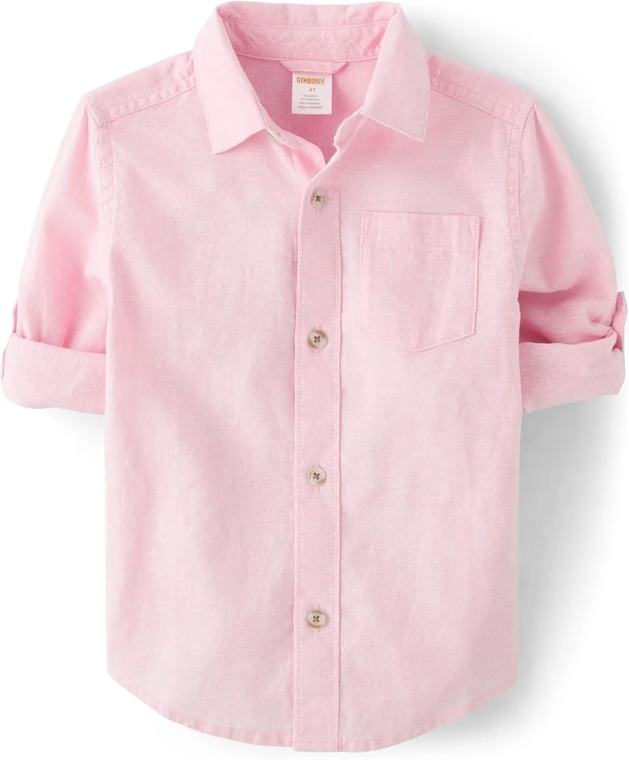 Gymboree Boys' and Toddler Long Sleeve Linen Button Up Shirt