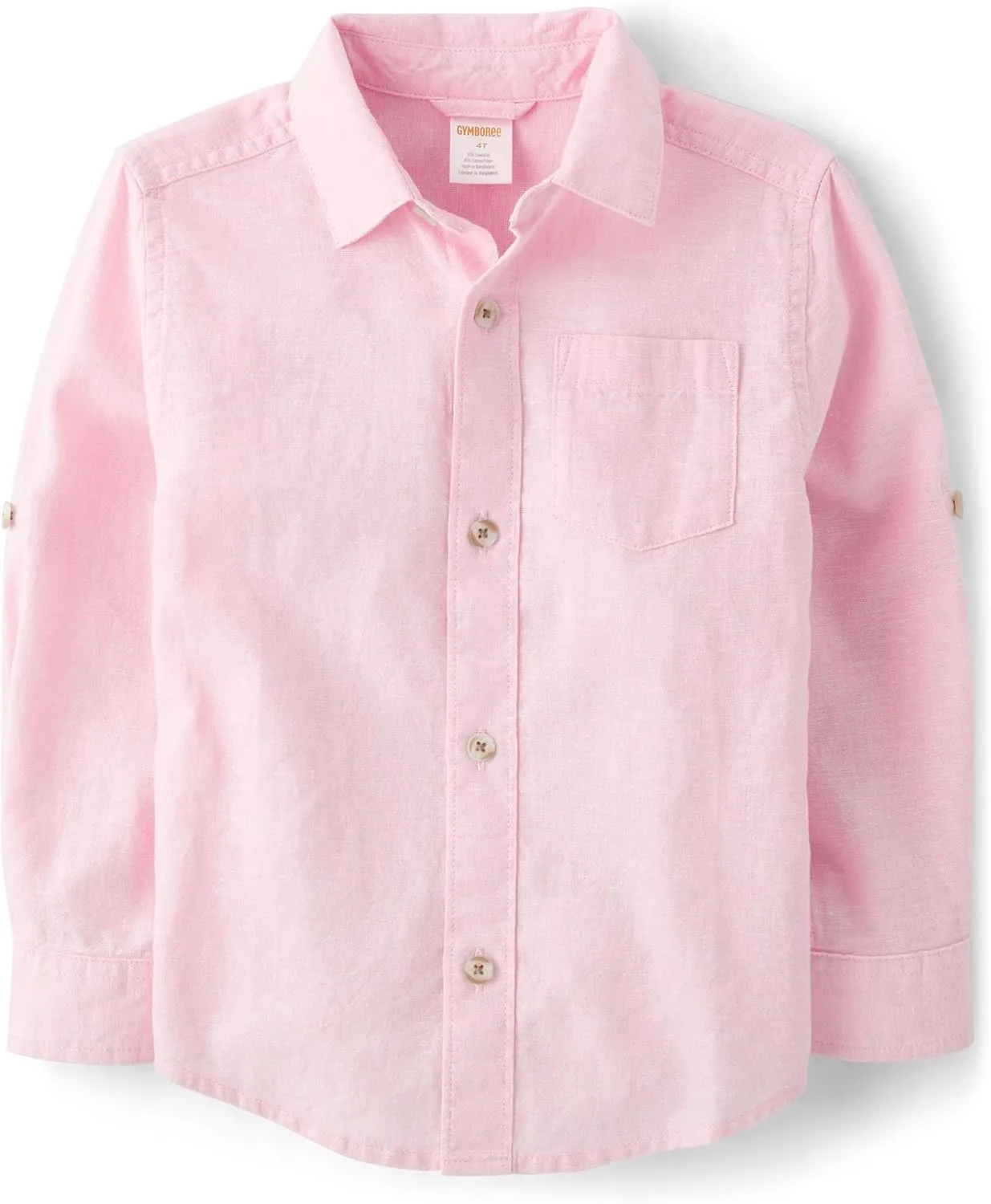 Gymboree Boys' and Toddler Long Sleeve Linen Button Up Shirt