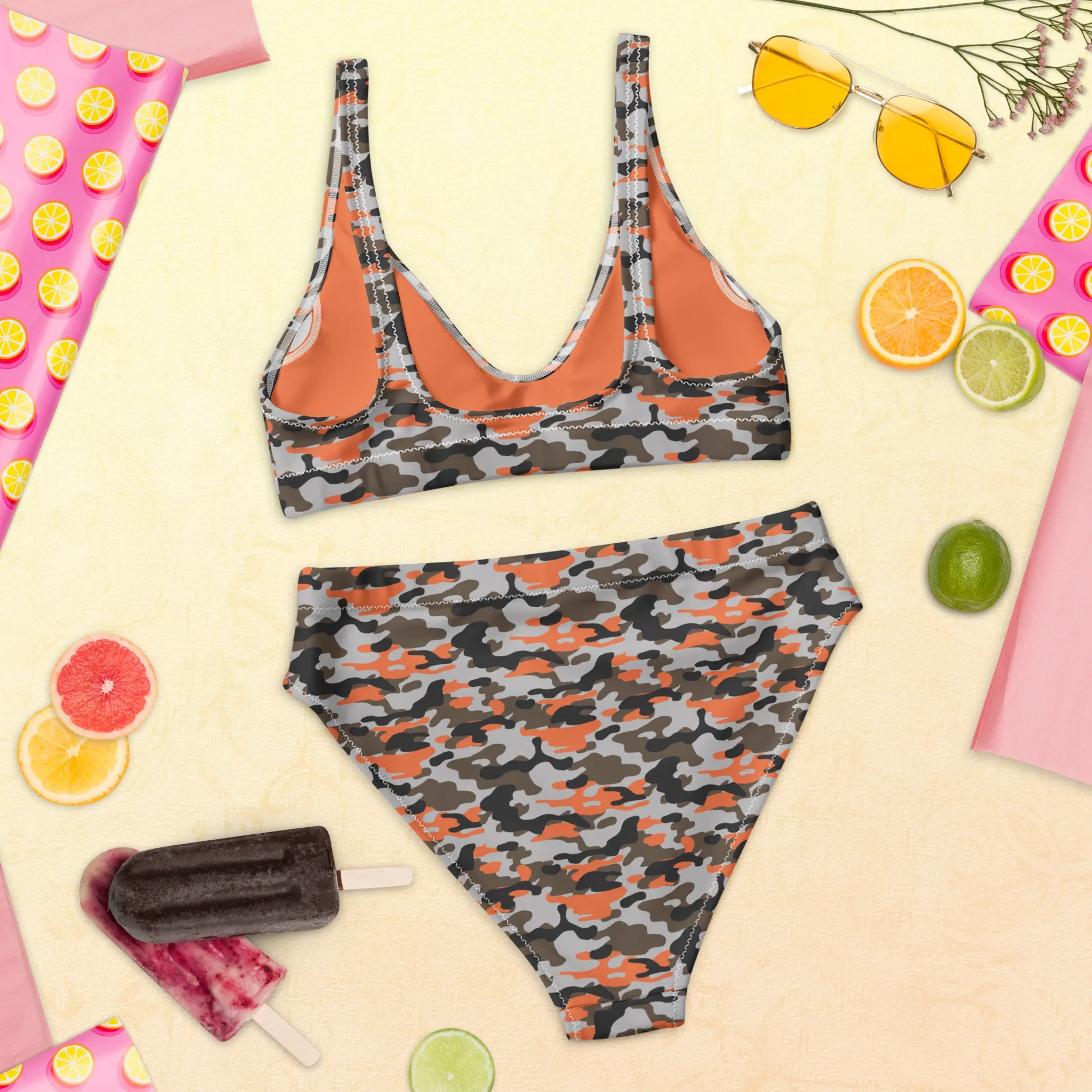 High Waisted Bikini Womens (Glamourange Luxury Bikini High Waisted - 0013 Patterns Model)