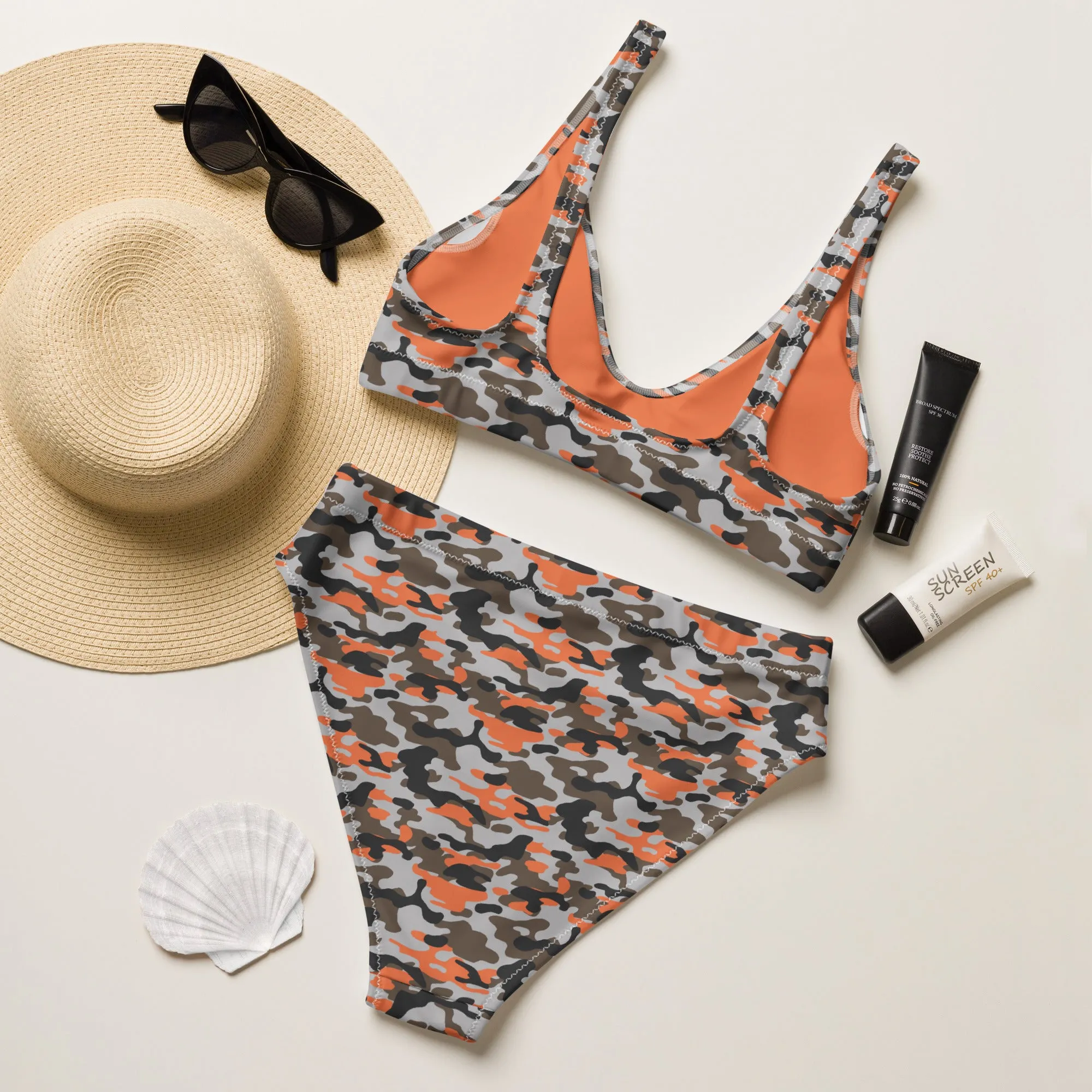 High Waisted Bikini Womens (Glamourange Luxury Bikini High Waisted - 0013 Patterns Model)