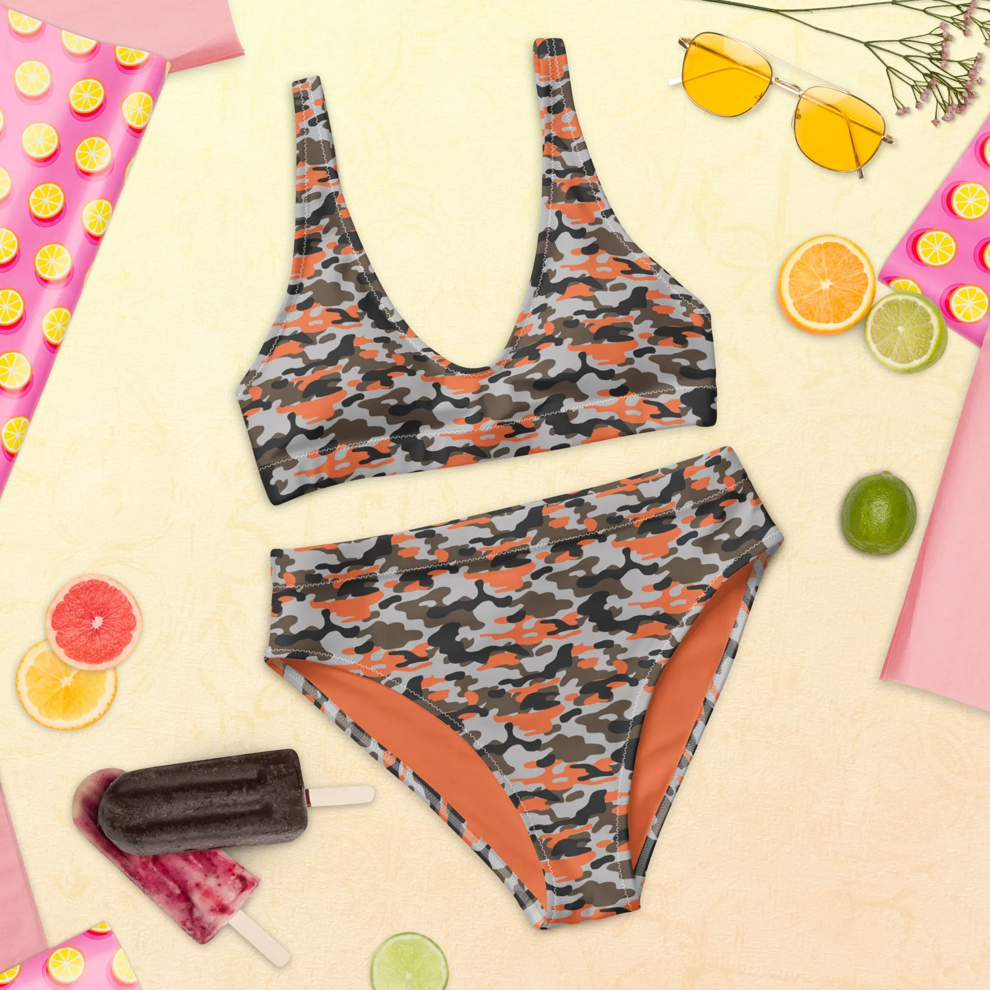 High Waisted Bikini Womens (Glamourange Luxury Bikini High Waisted - 0013 Patterns Model)
