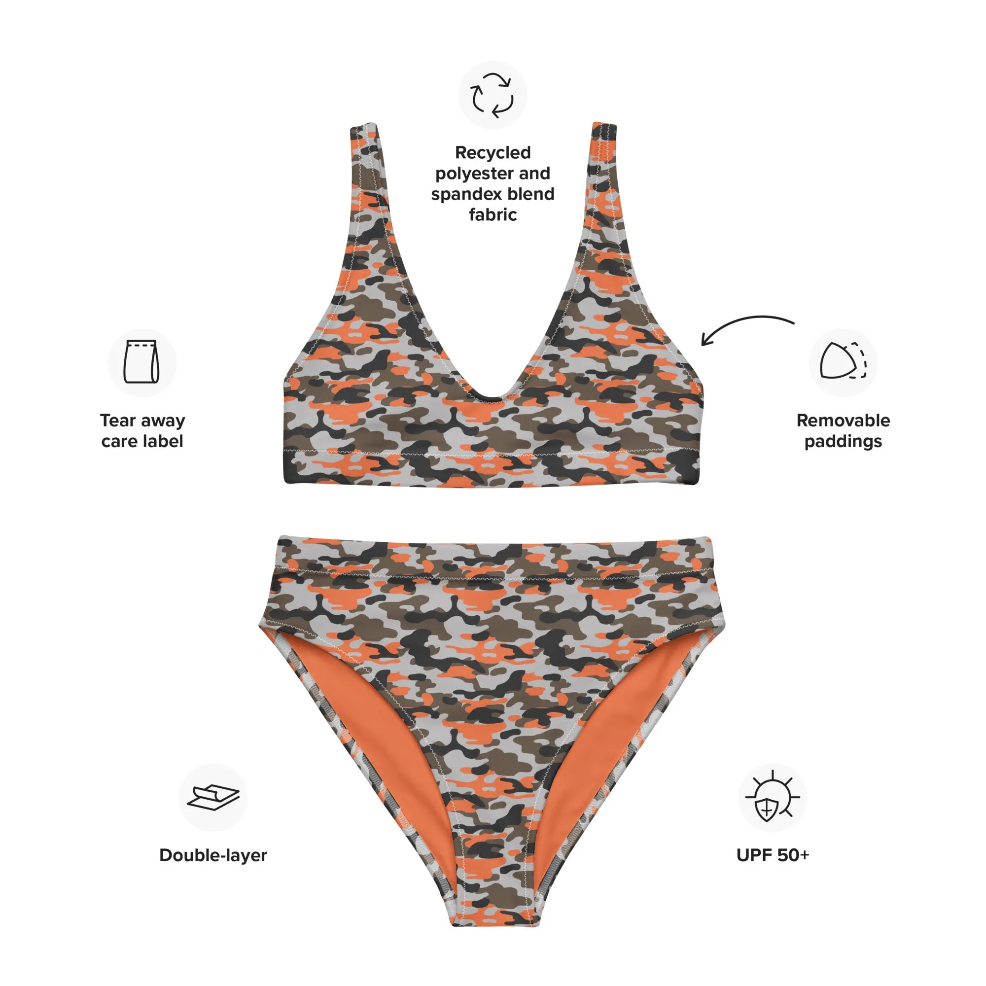 High Waisted Bikini Womens (Glamourange Luxury Bikini High Waisted - 0013 Patterns Model)