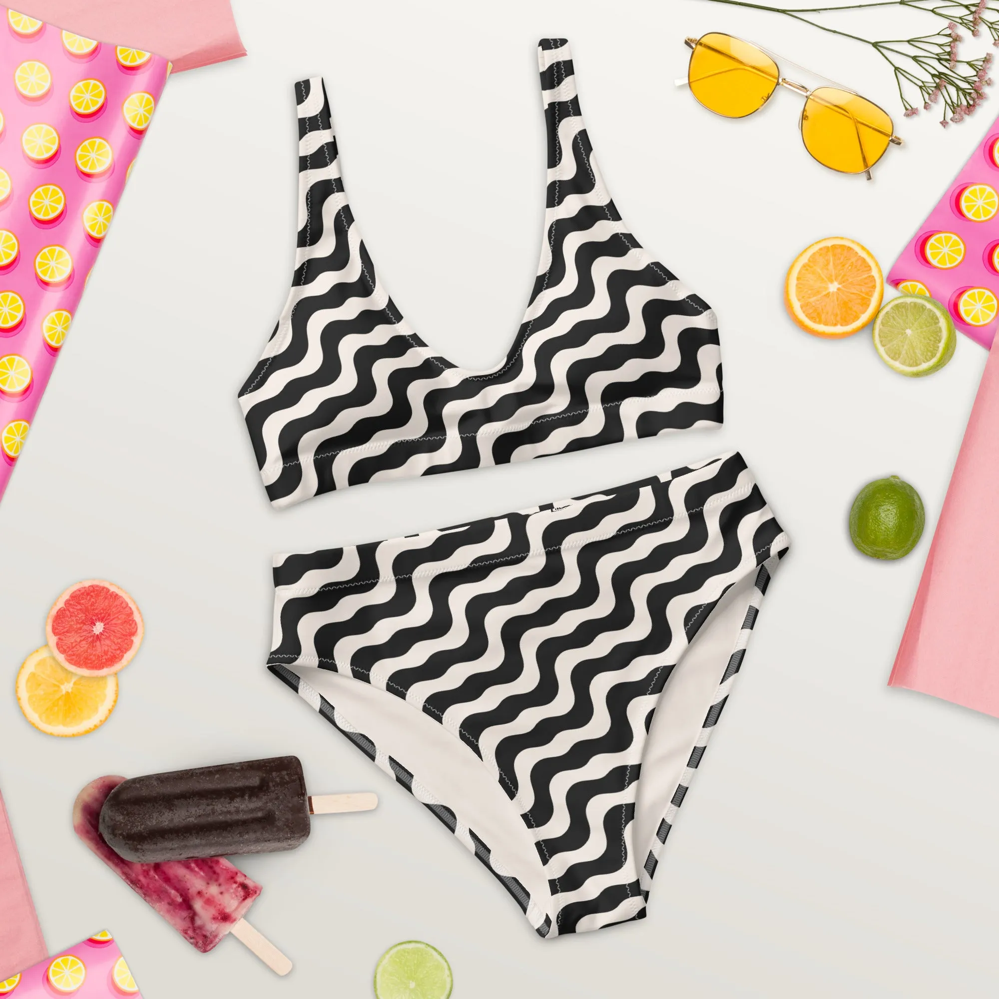 High Waisted Bikini Womens (Glamourange Luxury Bikini High Waisted - 0021 Patterns Model)