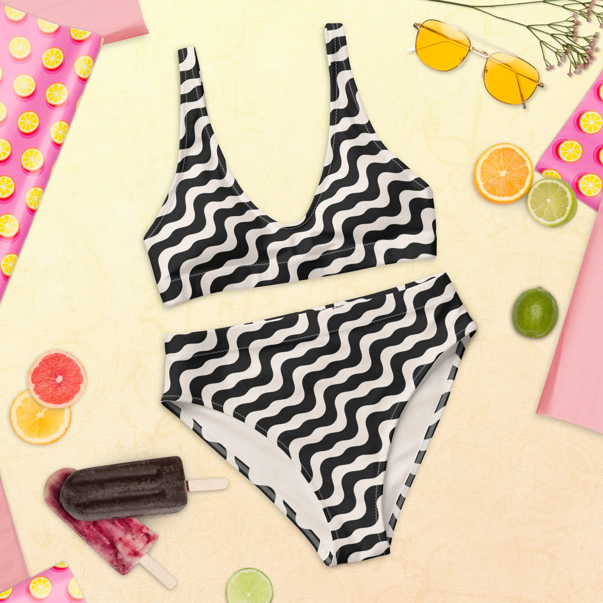 High Waisted Bikini Womens (Glamourange Luxury Bikini High Waisted - 0021 Patterns Model)