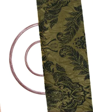 Khaki Colour Floral Digital Print Cotton Velvet Fabric