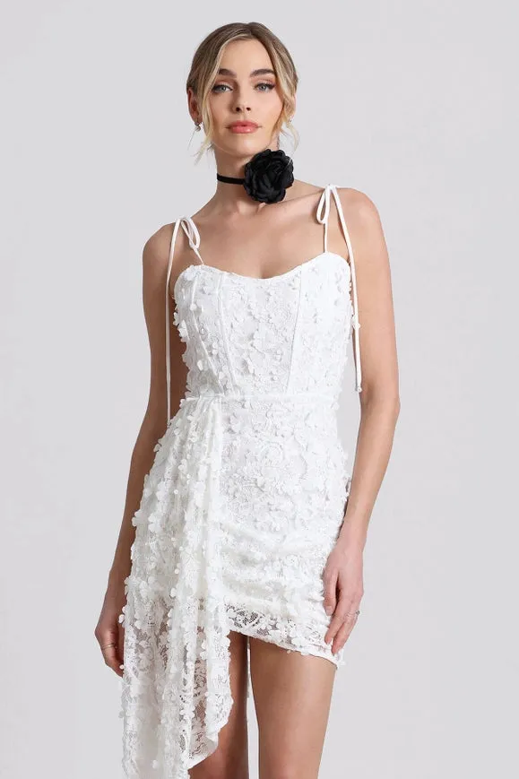 Lace Waterfall Hem Mini Dress