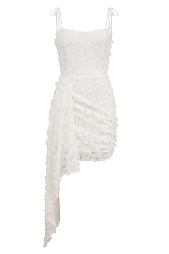 Lace Waterfall Hem Mini Dress