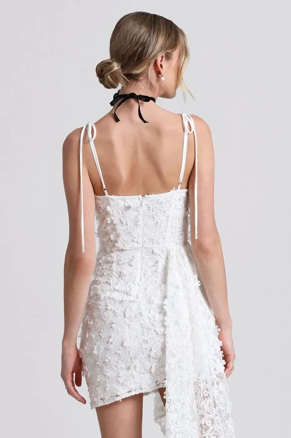Lace Waterfall Hem Mini Dress