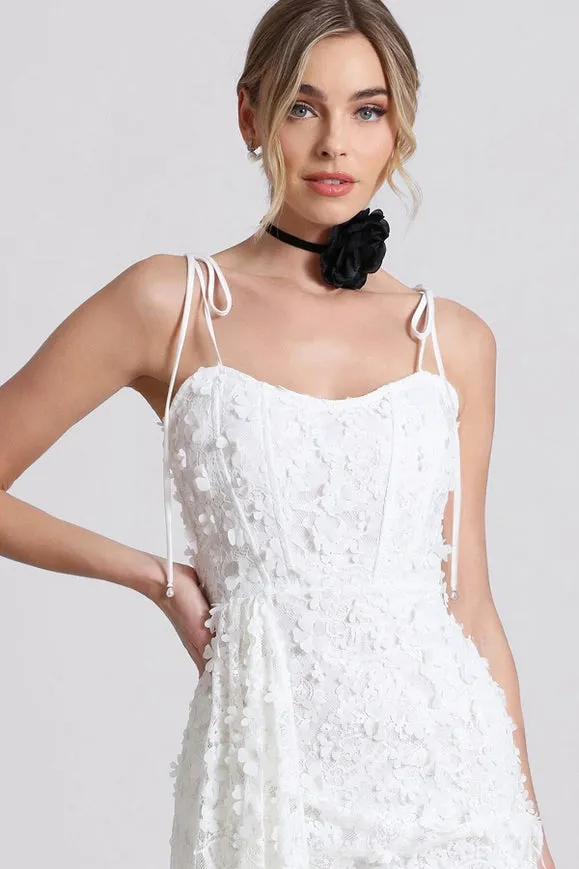 Lace Waterfall Hem Mini Dress