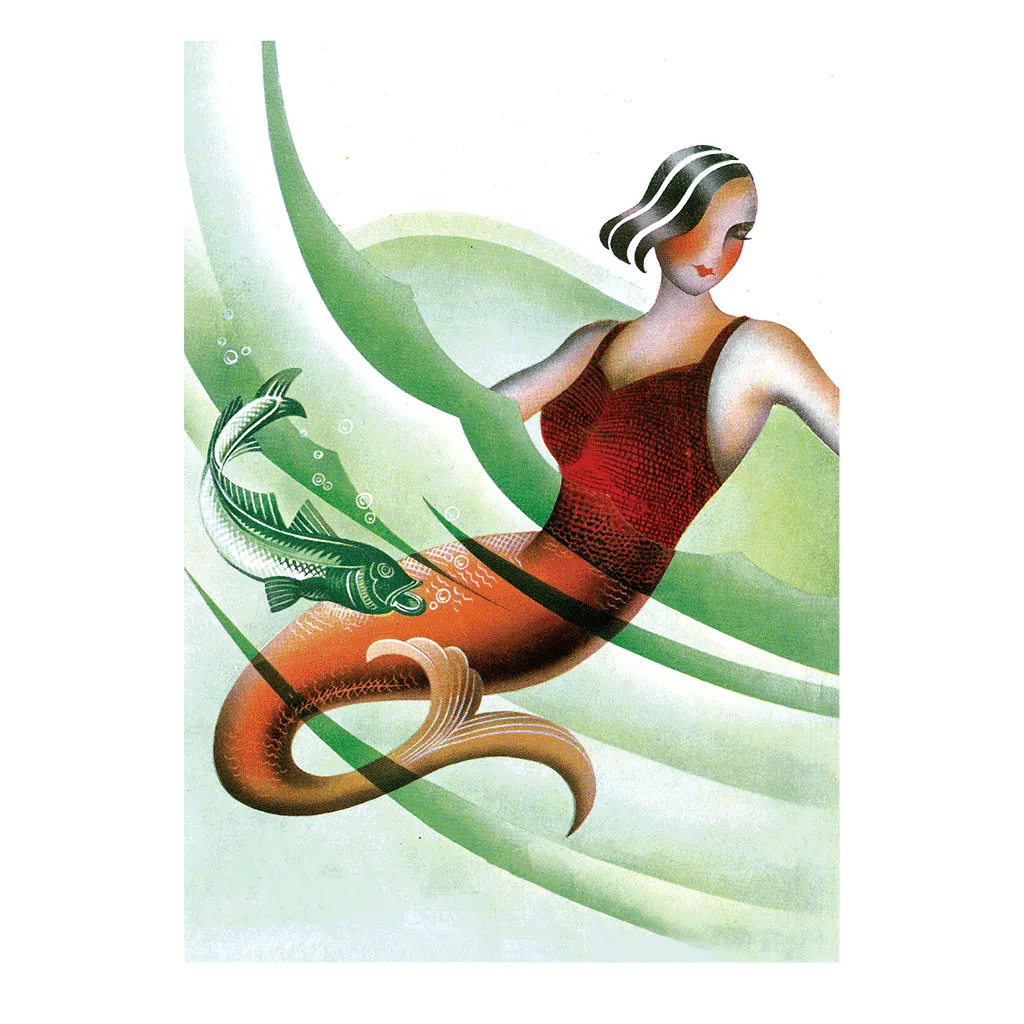 Mermaid in a Suit - Mermaids Greeting Card